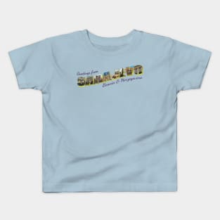 Greetings from Sarajevo in Bosnia and Herzegovina Vintage style retro souvenir Kids T-Shirt